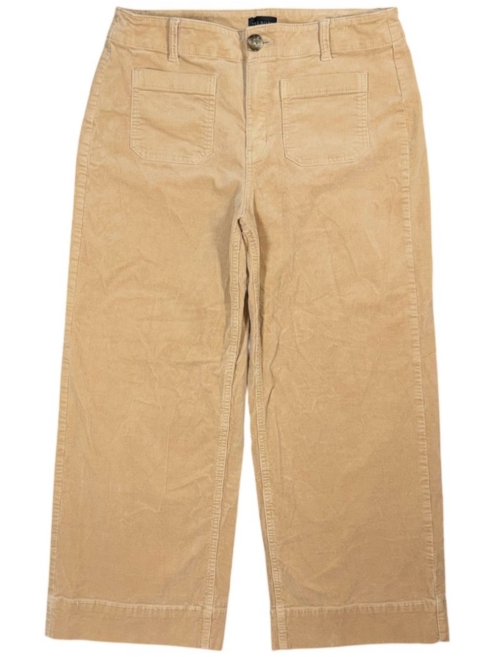 TALBOTS Wide Leg Patch Pocket Brushed Corduroy Pants Beige Tan Women’s 12 Petite